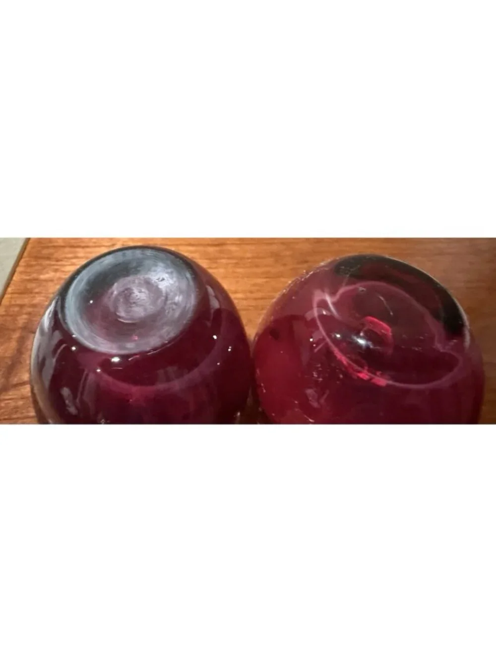 Ruby Red  ~ Clear & Red Votive Candle Holder ~ Crate & Barrel ~ ?Poland ?